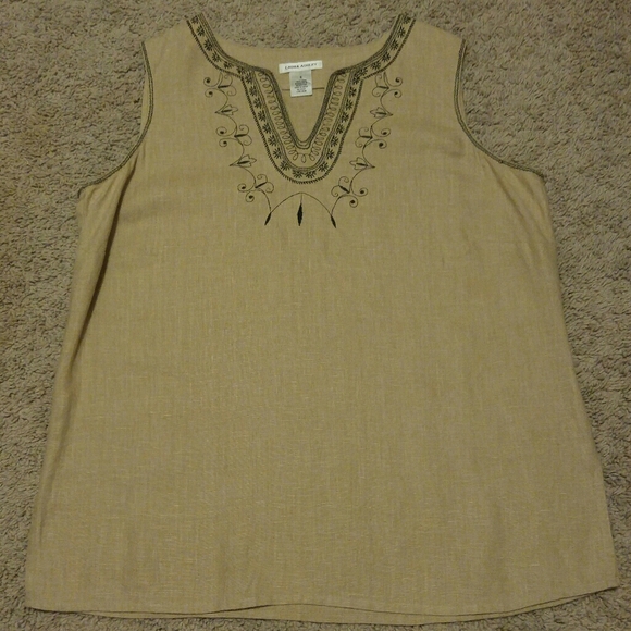 Laura Ashley Tops - Linen Stitched Laura Ashley Tank Top